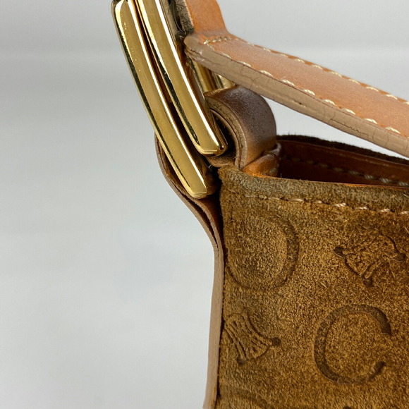 Celine C Macadam Pattern All Over Suede Shoulder Bag Brown - Picture 3 of 6